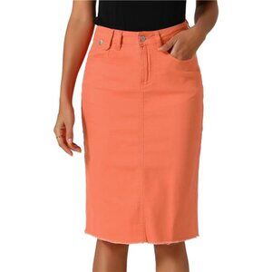 Women's Jean Skirt High Waist Orange